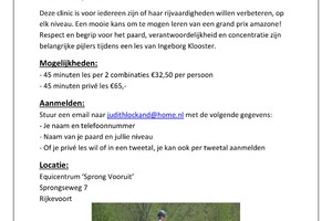 Dressuurclinic Ingeborg Klooster